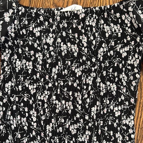 Petal & Pup Black and White Bishop Sleeve Bodycon Dress - Picture 3 of 5